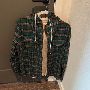 Green Plaid Hooded Jacket